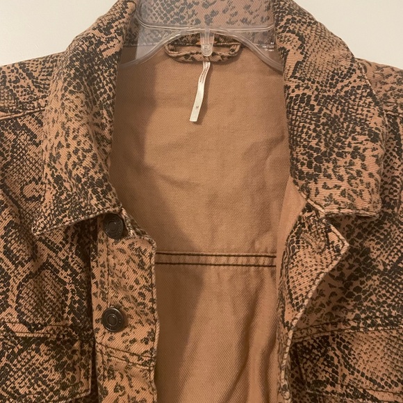 Free People Snake Print Trucker Jacket - Picture 10 of 13